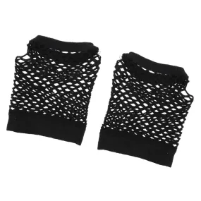 1 Pair Bride to be Hens Night Party Fishnet Fingerless Half Gloves - Black