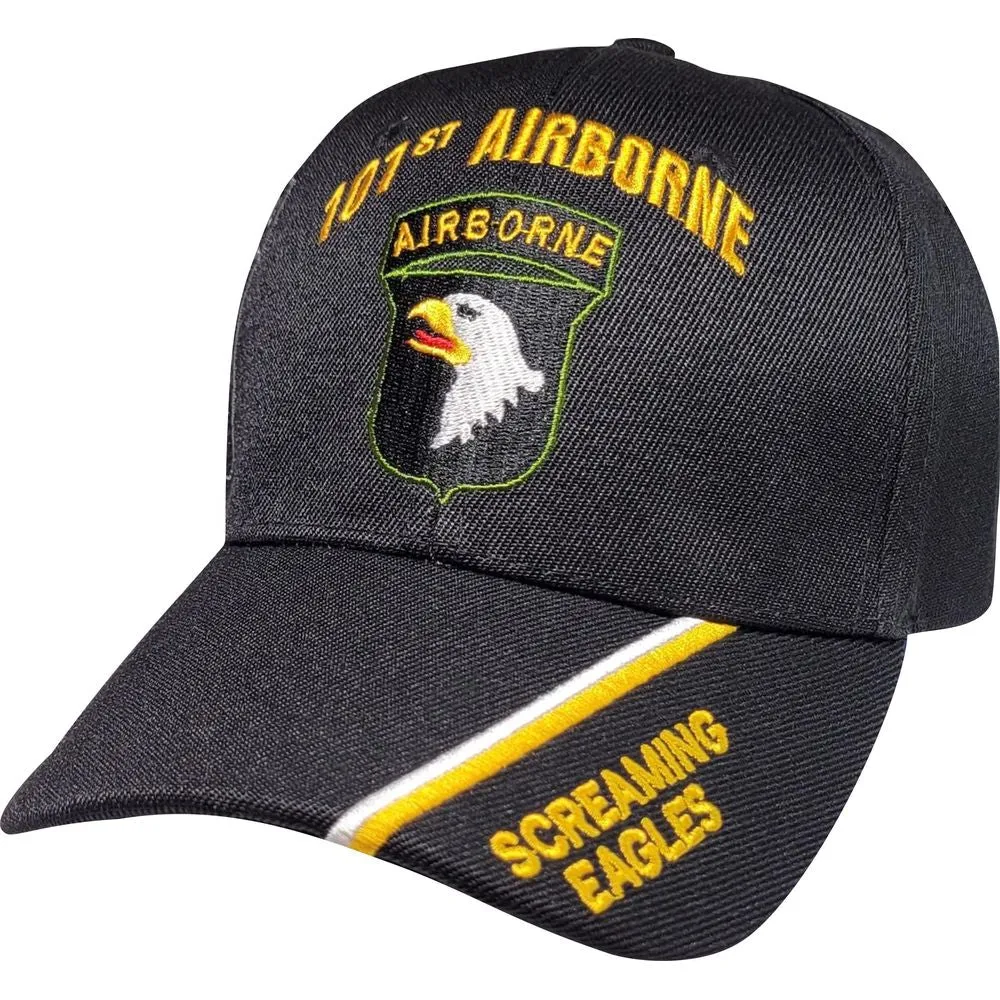 101st Airborne  Embroidered Black Ball Cap