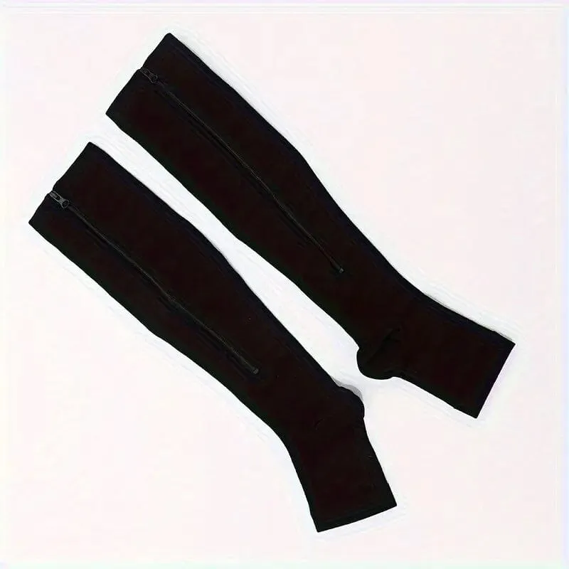 2-Pairs: Women's Open Toe Sports Compression Socks