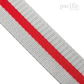 38mm Red Striped Polyester Webbing :360090WB