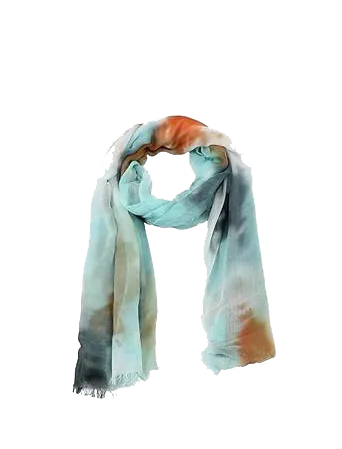 Abstract Silky Mint Dip-Dyed Scarf