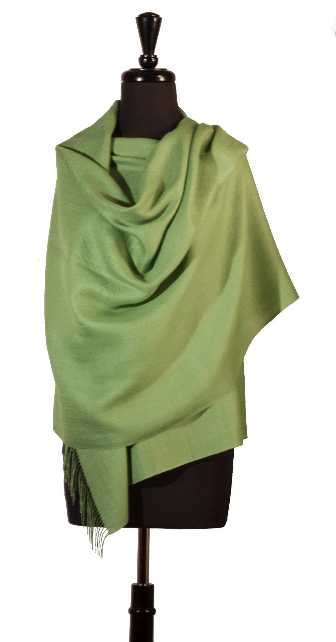 Baby Alpaca & Silk Shawl in Solid Color - Vivid Green