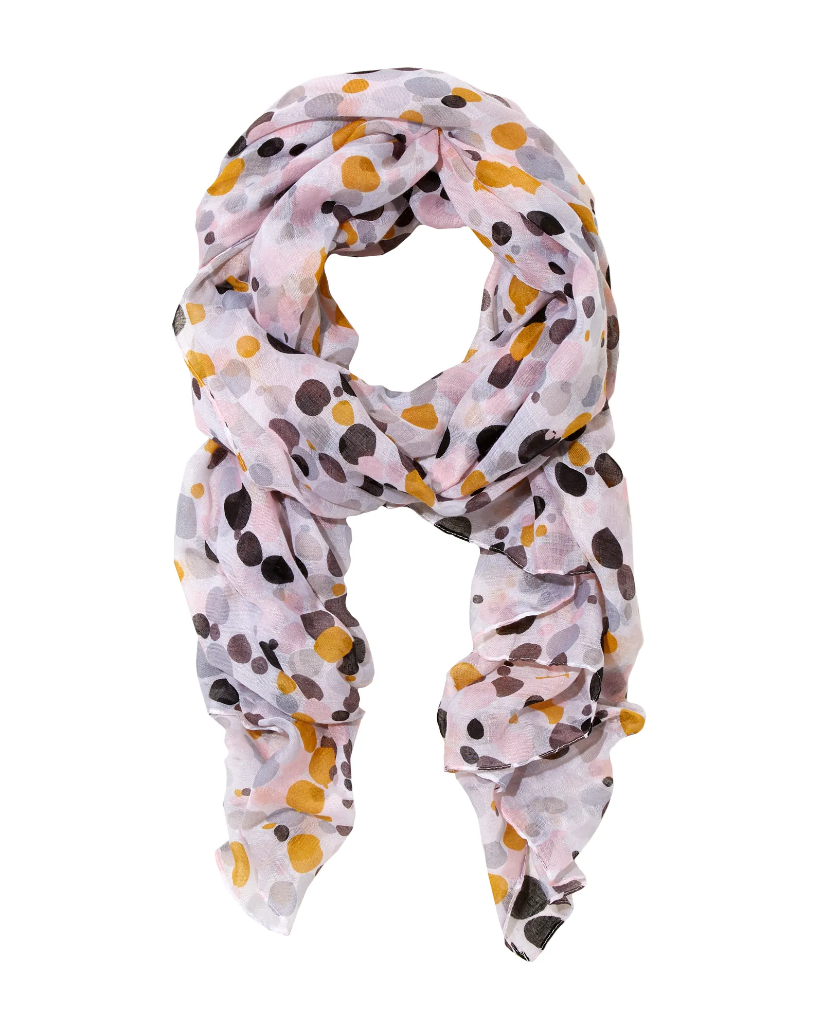 Bali Polka-Dot Scarf | White / Yellow