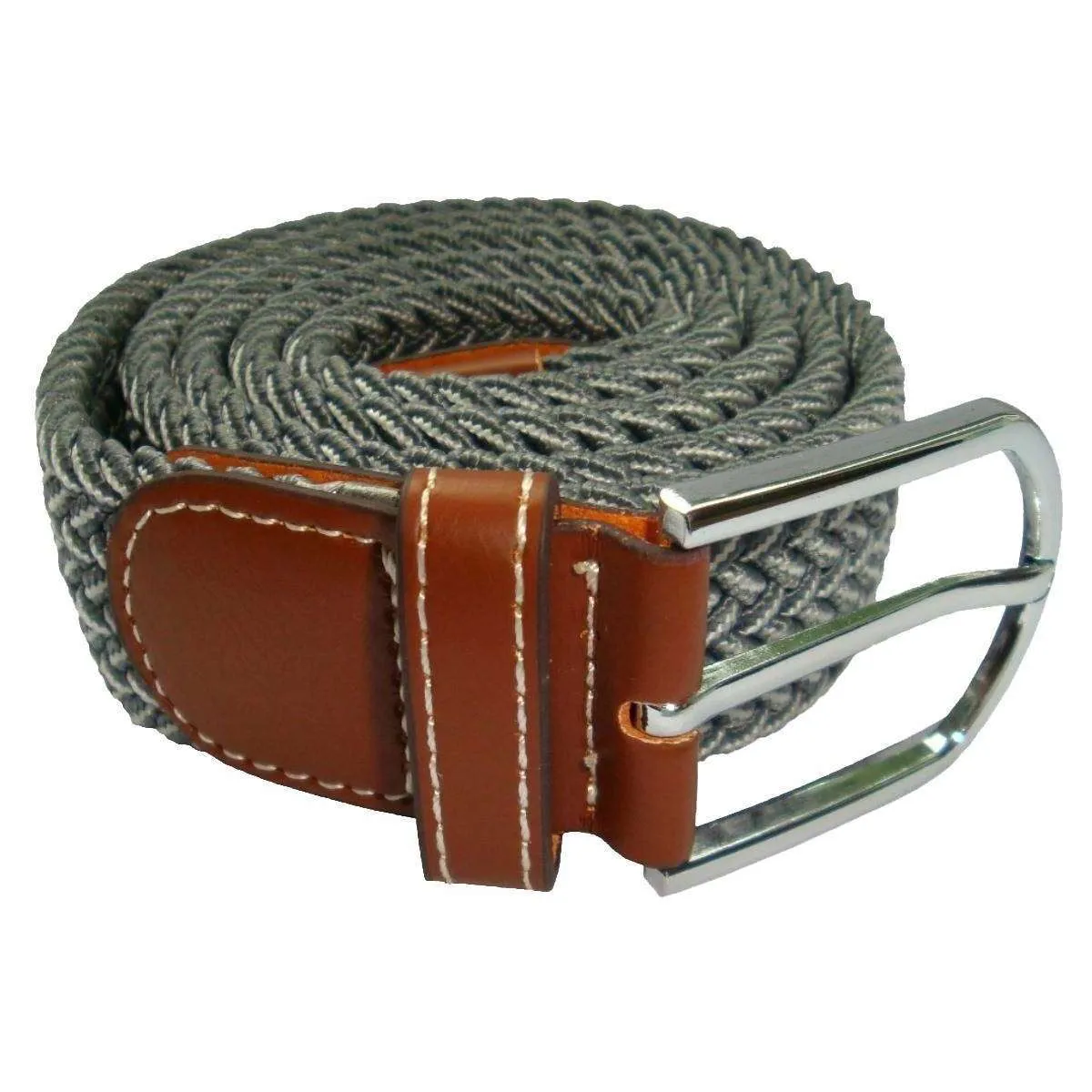 Bassin and Brown Chevron Stripe Elasticated Woven Belt - Grey