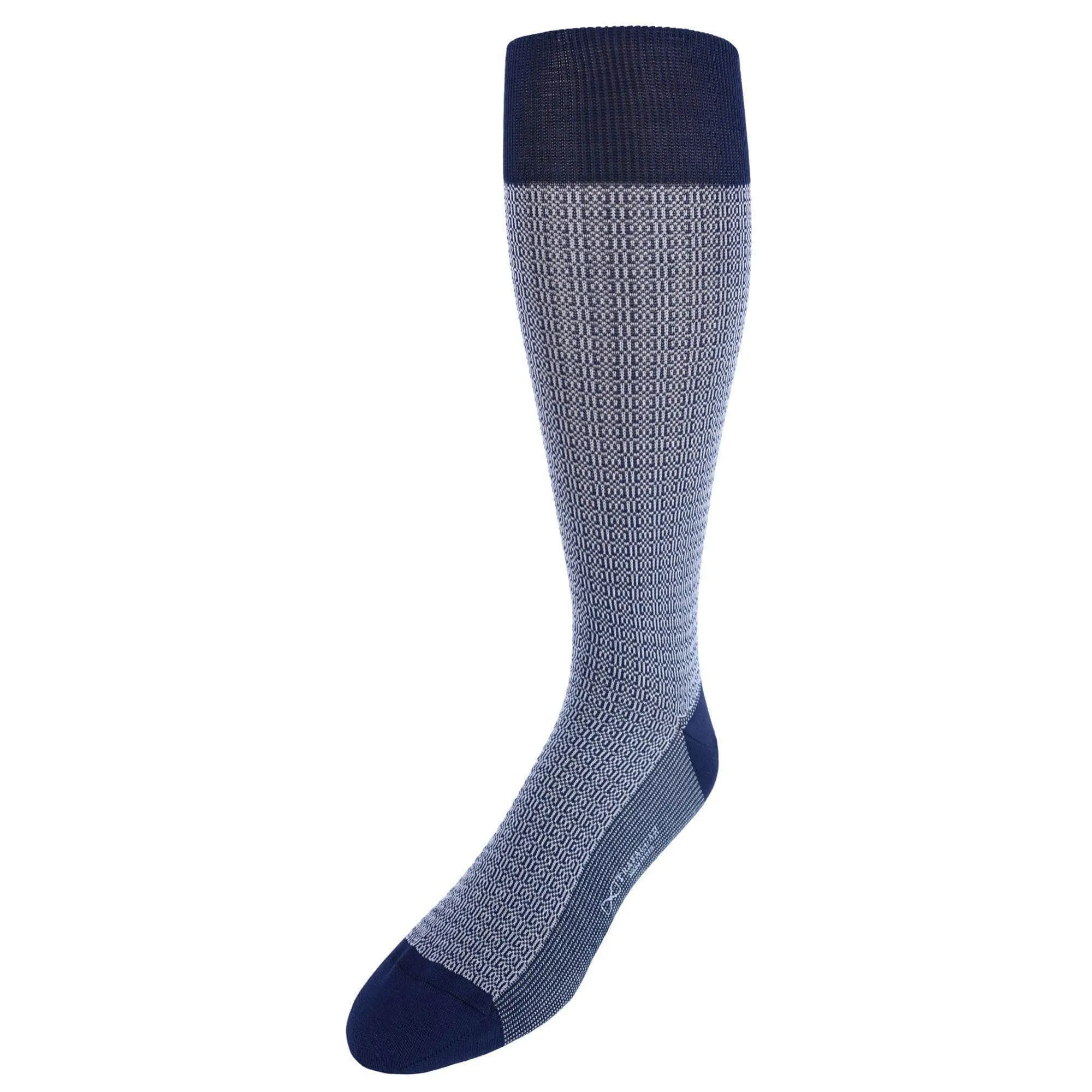 Bernard Chain Link Mercerized Cotton Mid-Calf Socks