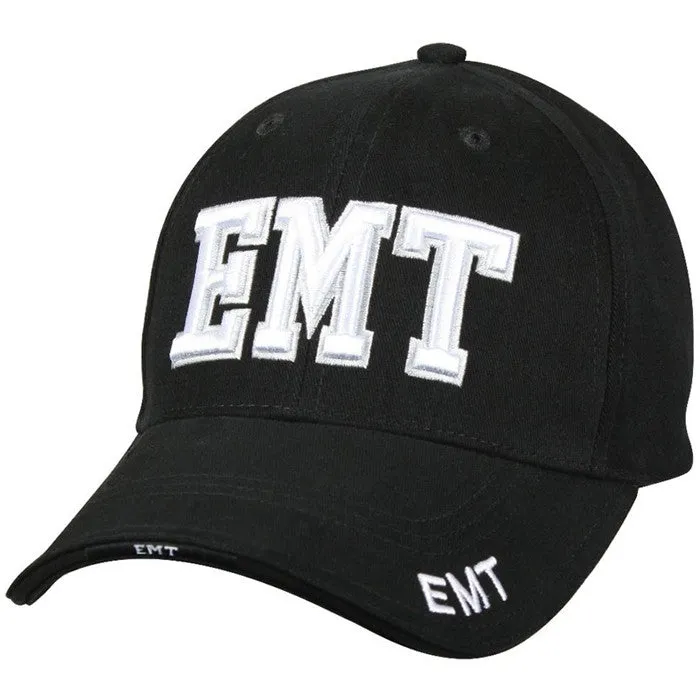 Black - Public Safety EMT Deluxe Adjustable Cap