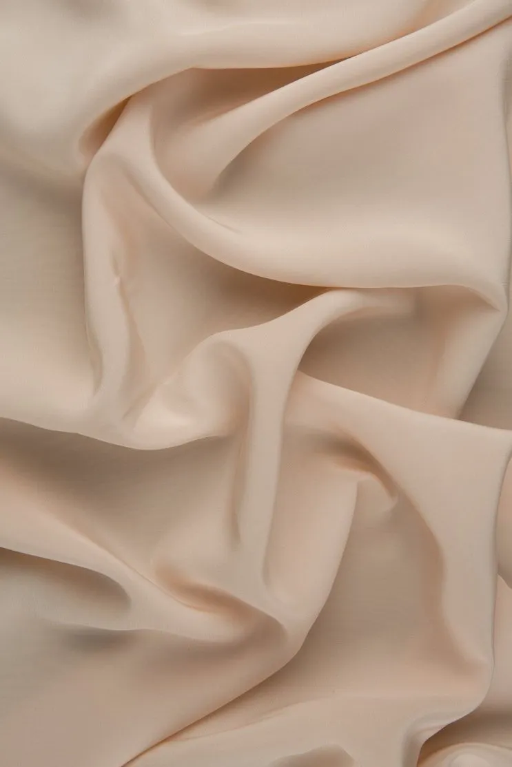 Blush Pink Silk Crepe de Chine Fabric