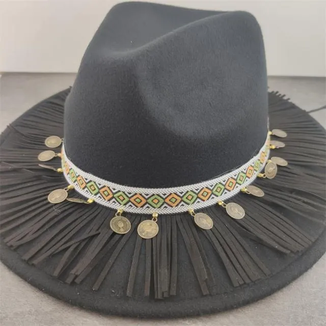 Boho Brim Wool Felt Fedora Panama Hat