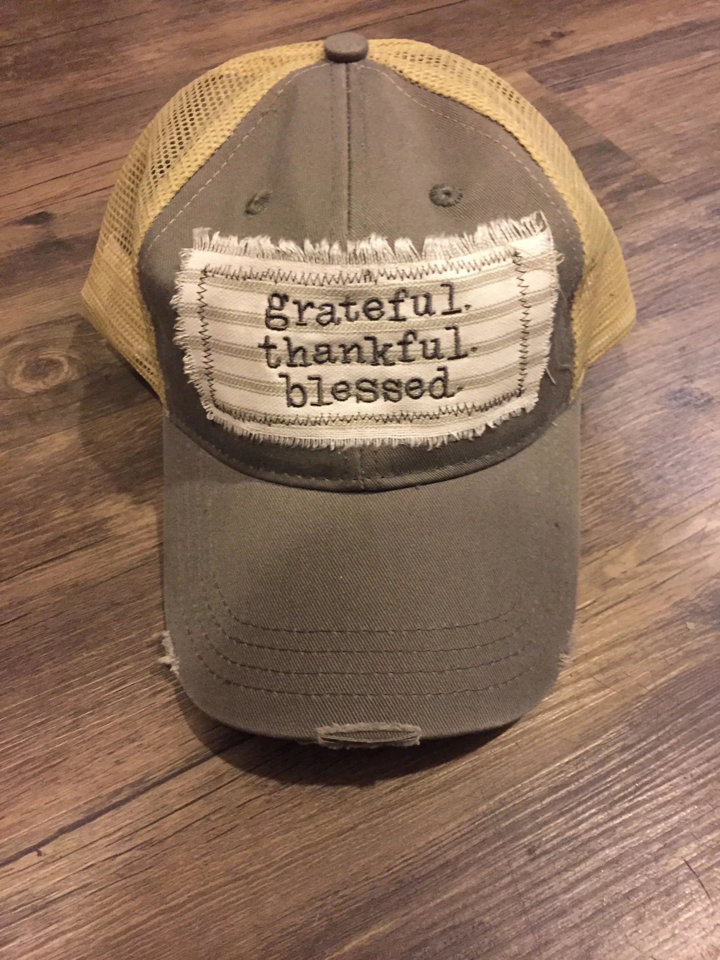 Boho Trucker Hat Grateful Thankful Blessed