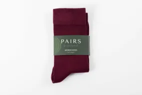 Burgundy Calf Length Bamboo Socks