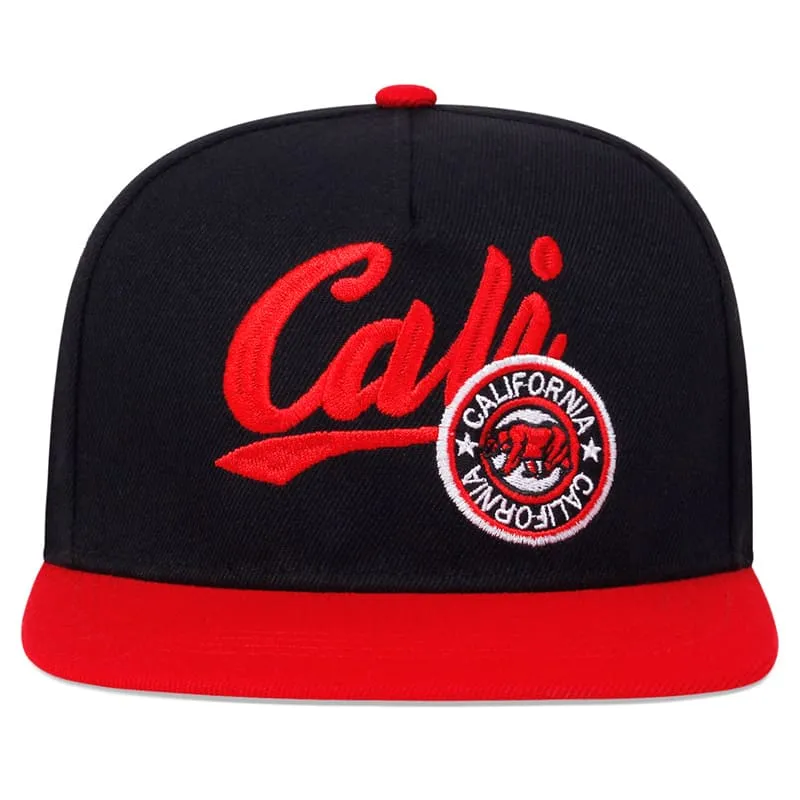 California Black & Red Snapback Cap