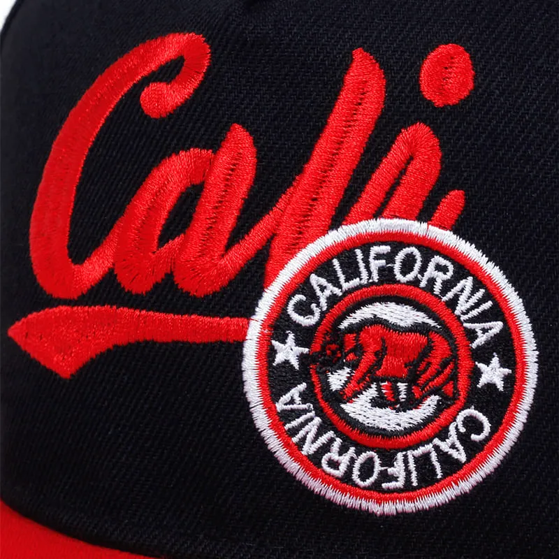 California Black & Red Snapback Cap