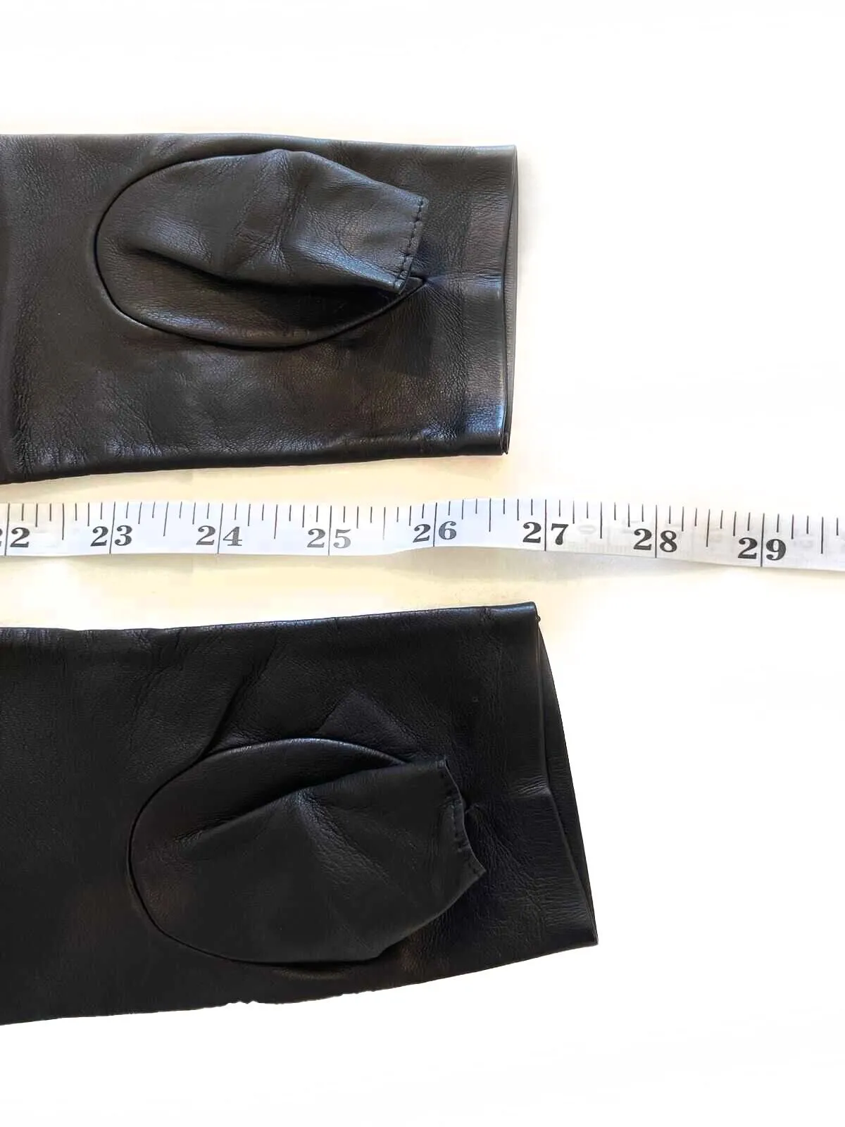 CHANEL New w/ Tags Leather Fingerless Long Gloves Black 18A 7.5