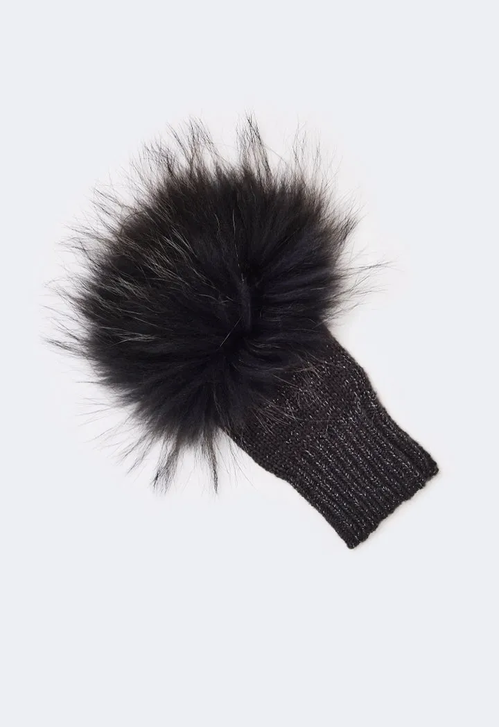 Choice Faux Rabbit Hair Gloves Black