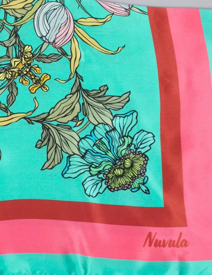 CROCUS AQUAMARINE SILK SCARF