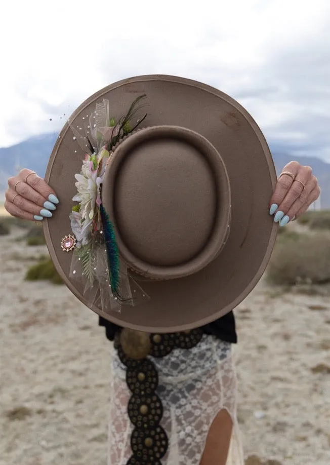 Ethereal Blossom: One-of-a-Kind  Boho Hat by Sherri Baldy