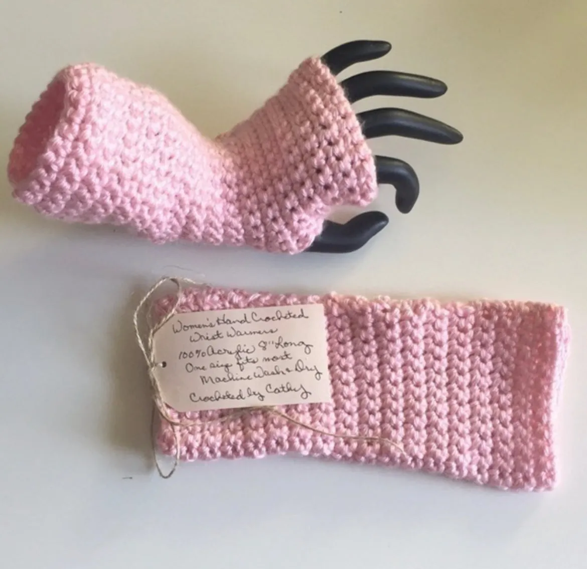 Extra Soft Pastel Baby Pink Writing Tech Fingerless Gloves Crochet Knit Gaming Texting Wrist Warmers Handmade Fashion Gift Women Accessory