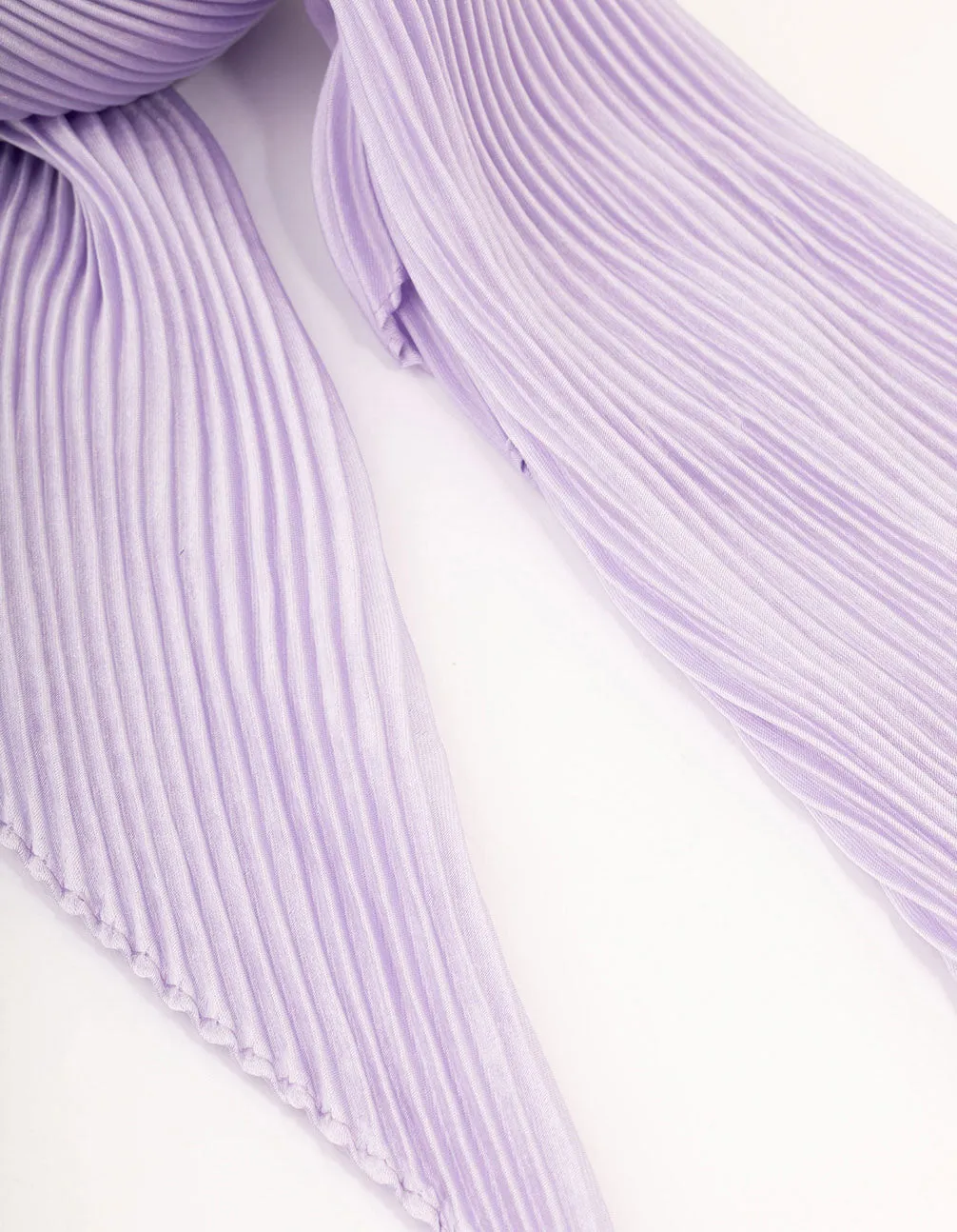 Fabric Lilac Pleated Satin Scarf