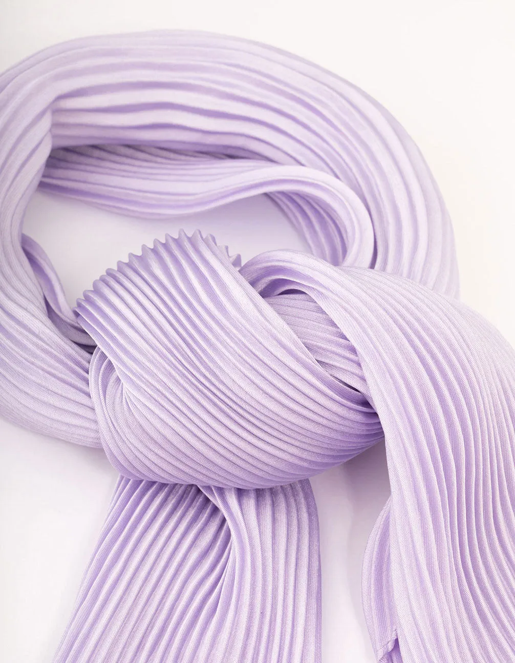 Fabric Lilac Pleated Satin Scarf