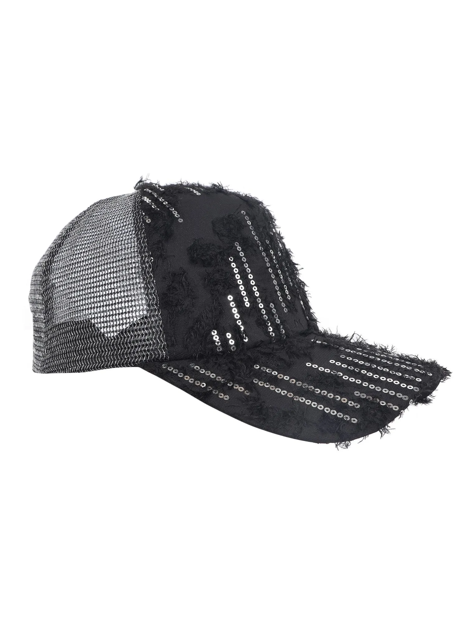 FabSeasons Sequin glitter Trucker snapback caps & hats, with breathable mesh, 5 Panel cap for girls & women