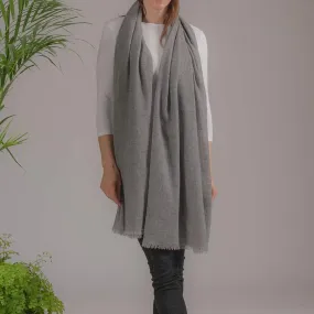 Flint Grey Gossamer Cashmere Shawl