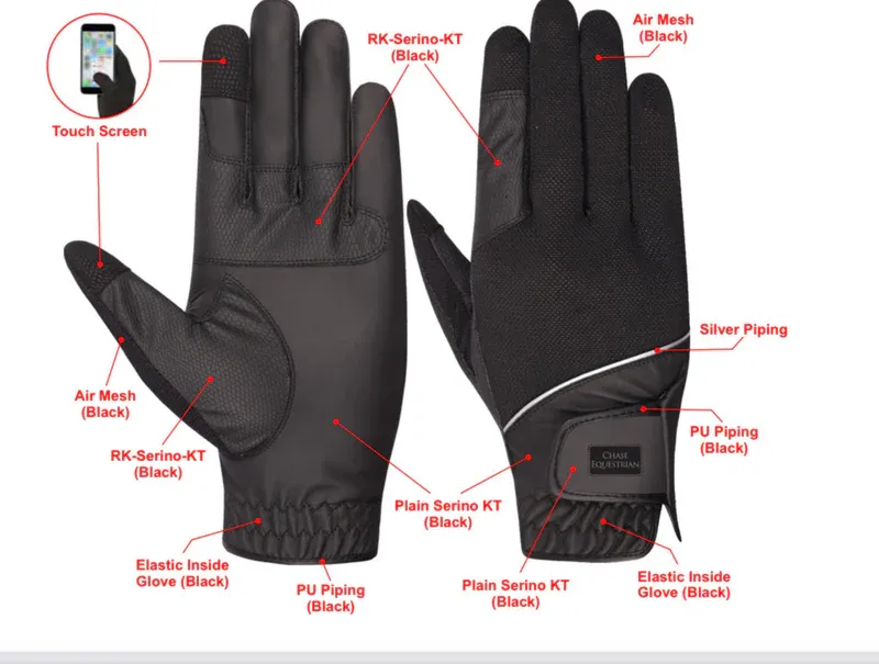 GLOVES WITH AIR MESH (WITH RUBBER STAMP)