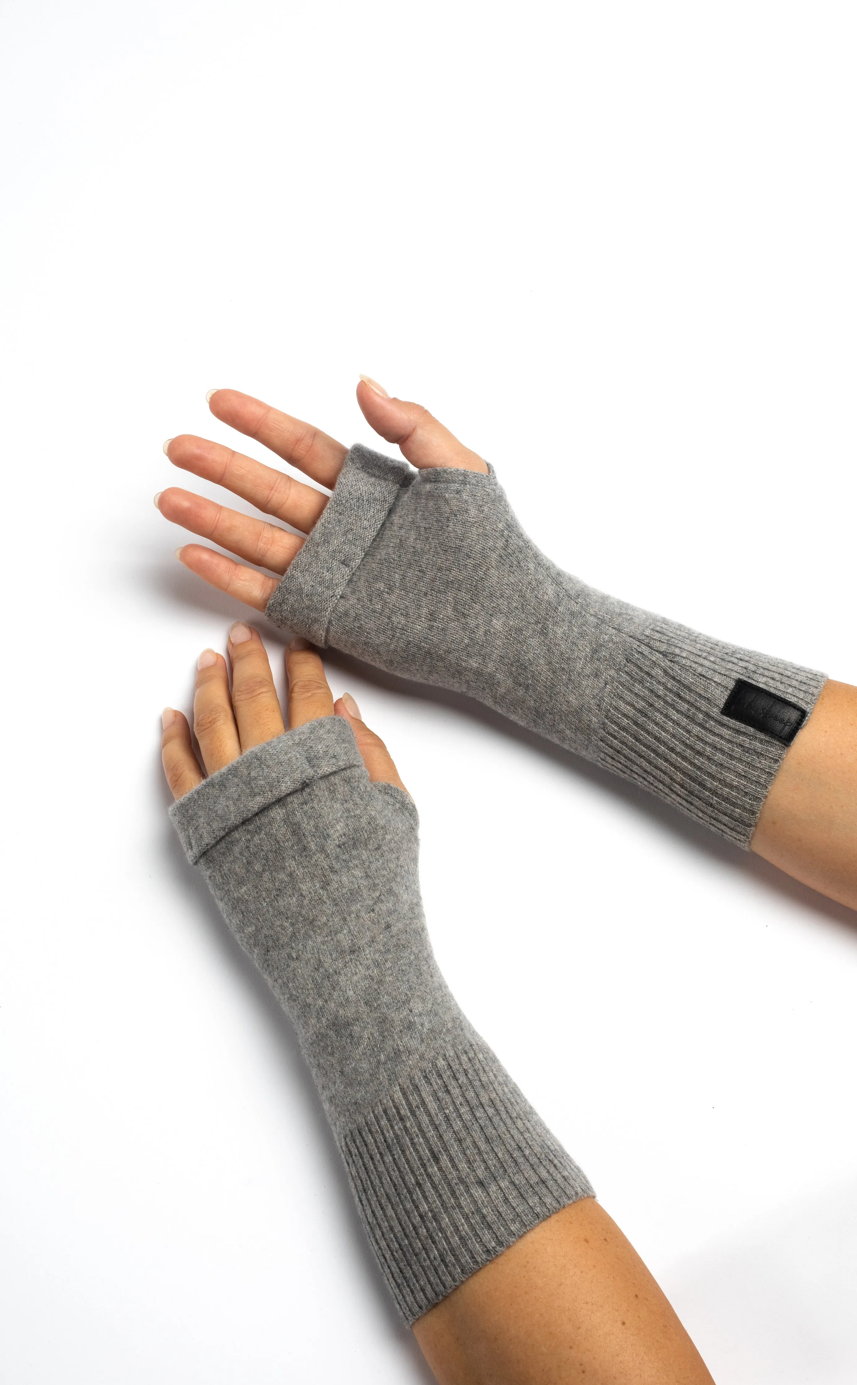 Gray - Cashmere  Fingerless Gloves