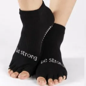 Half Toe Socks - Be Strong in Black (Barre / Pilates)