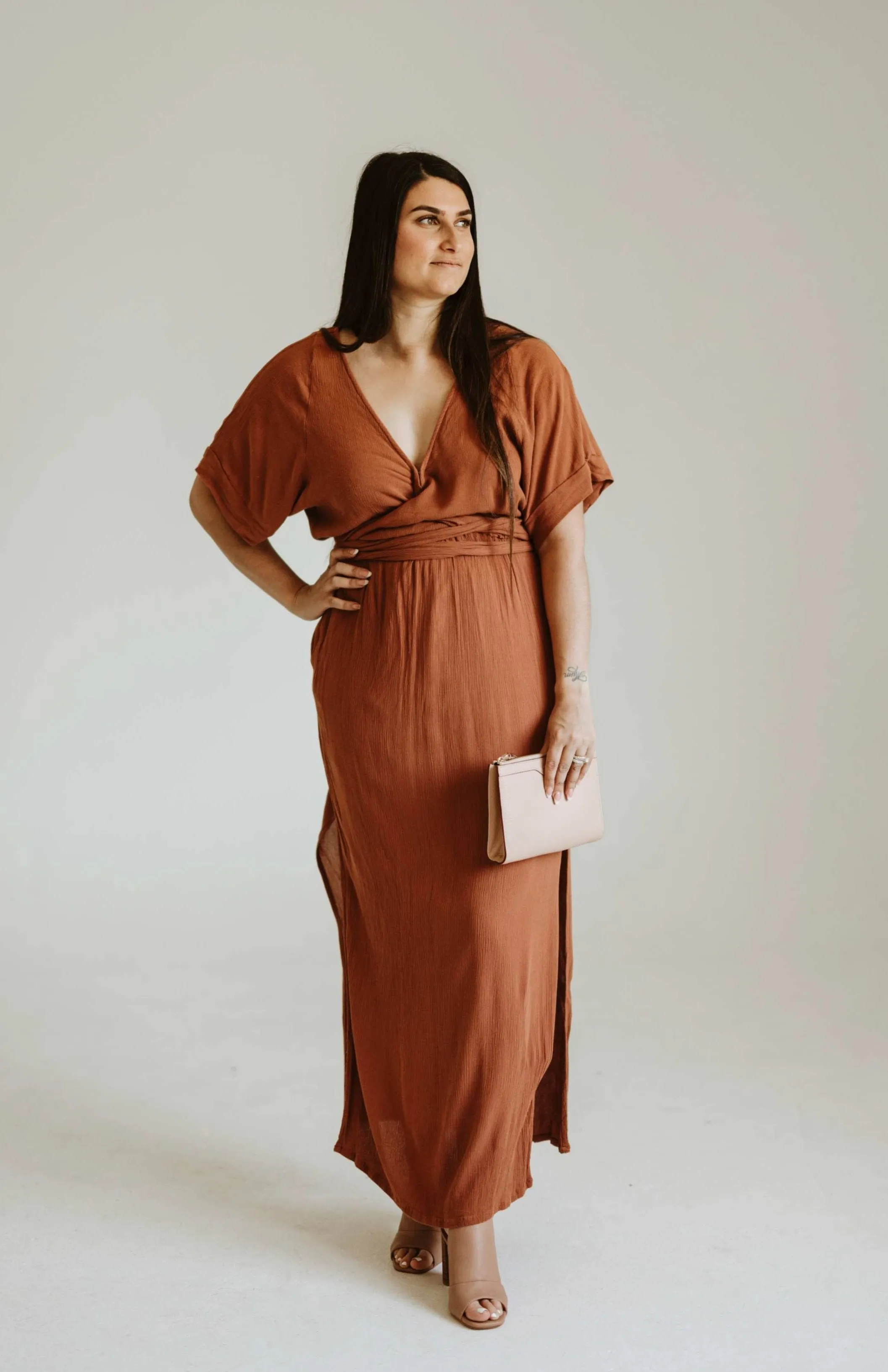 Hazel & Folk Melody Maxi Gown - Cinnamon