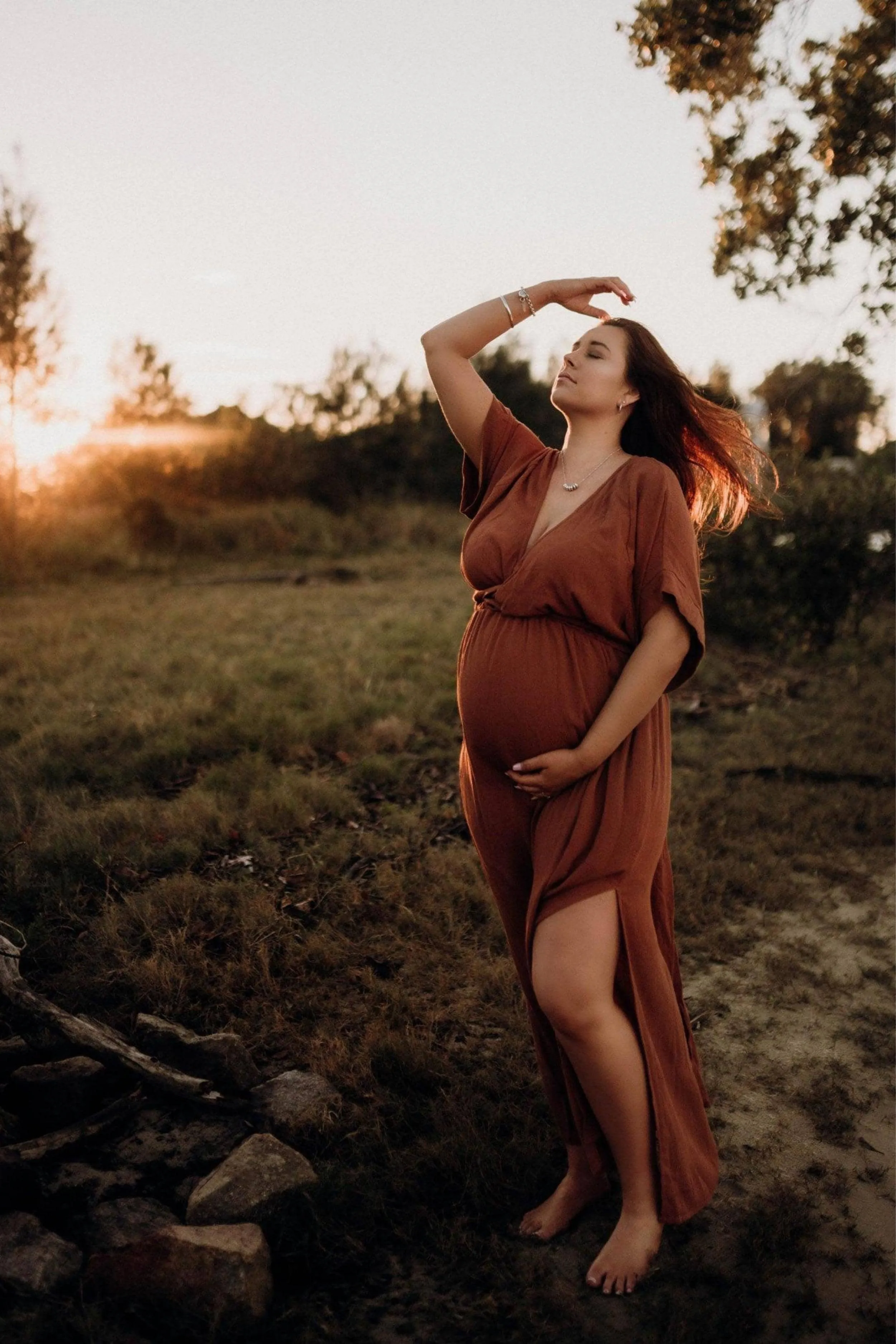 Hazel & Folk Melody Maxi Gown - Cinnamon