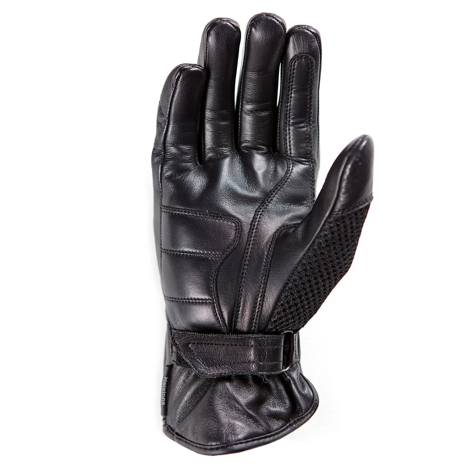 Helstons WIND MESH summer black leather glove