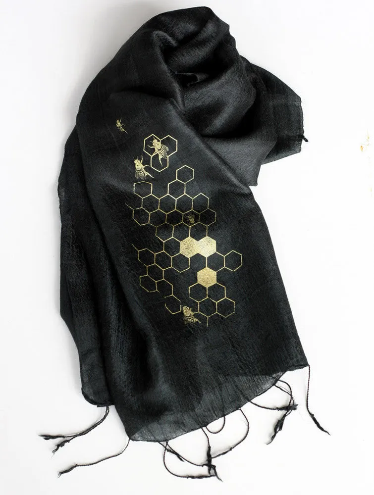 Honey Bee Silk Scarf. "Oh Honey!"