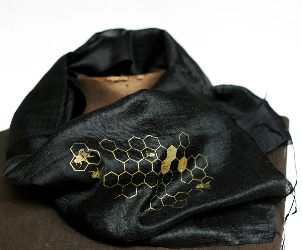 Honey Bee Silk Scarf. "Oh Honey!"