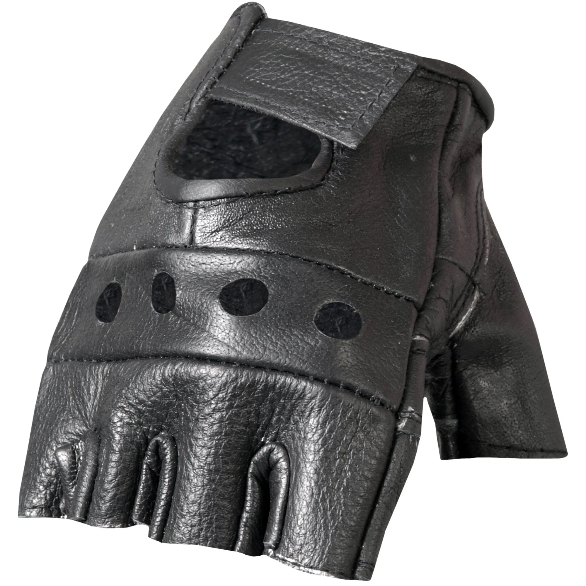 Hot Leathers GVM1004 Unlined Fingerless Leather Gloves with Padded Palm