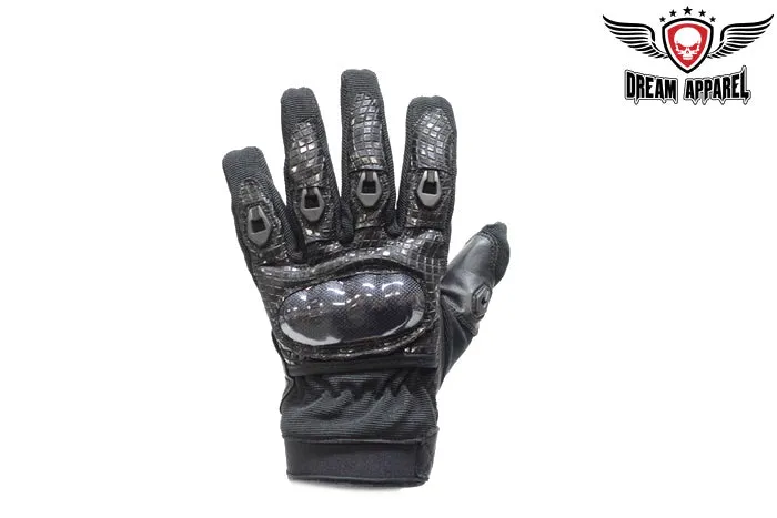 Leather Motorcycle Gloves With Mesh