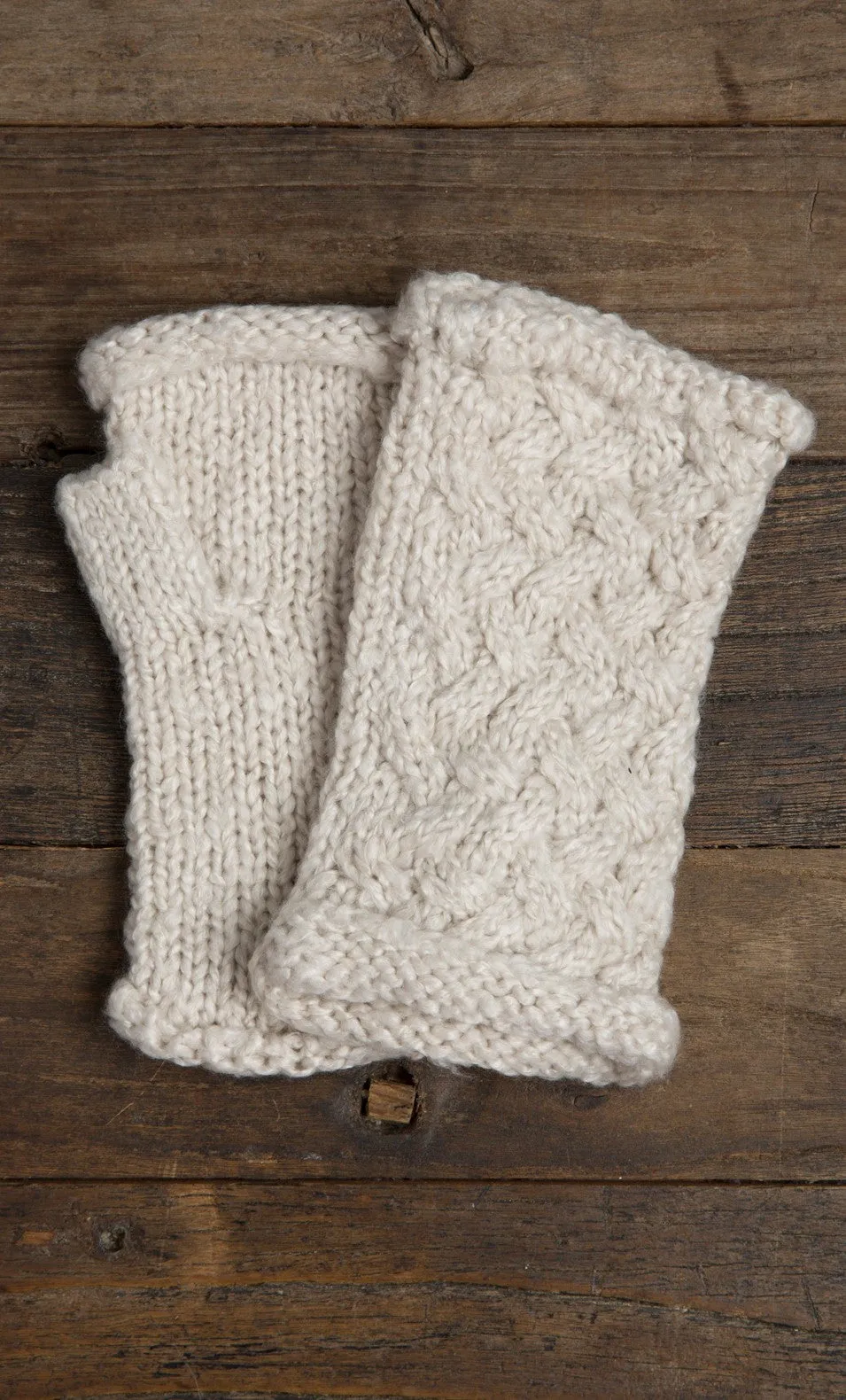 Lemon Marshmallow fingerless glove-Latte