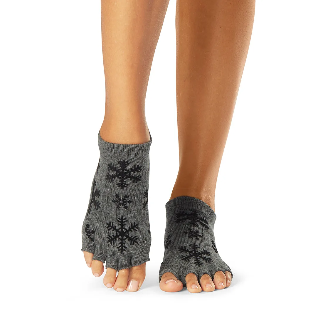 Low Rise Half Toe Grip Socks - Snow Fall (Barre / Pilates)