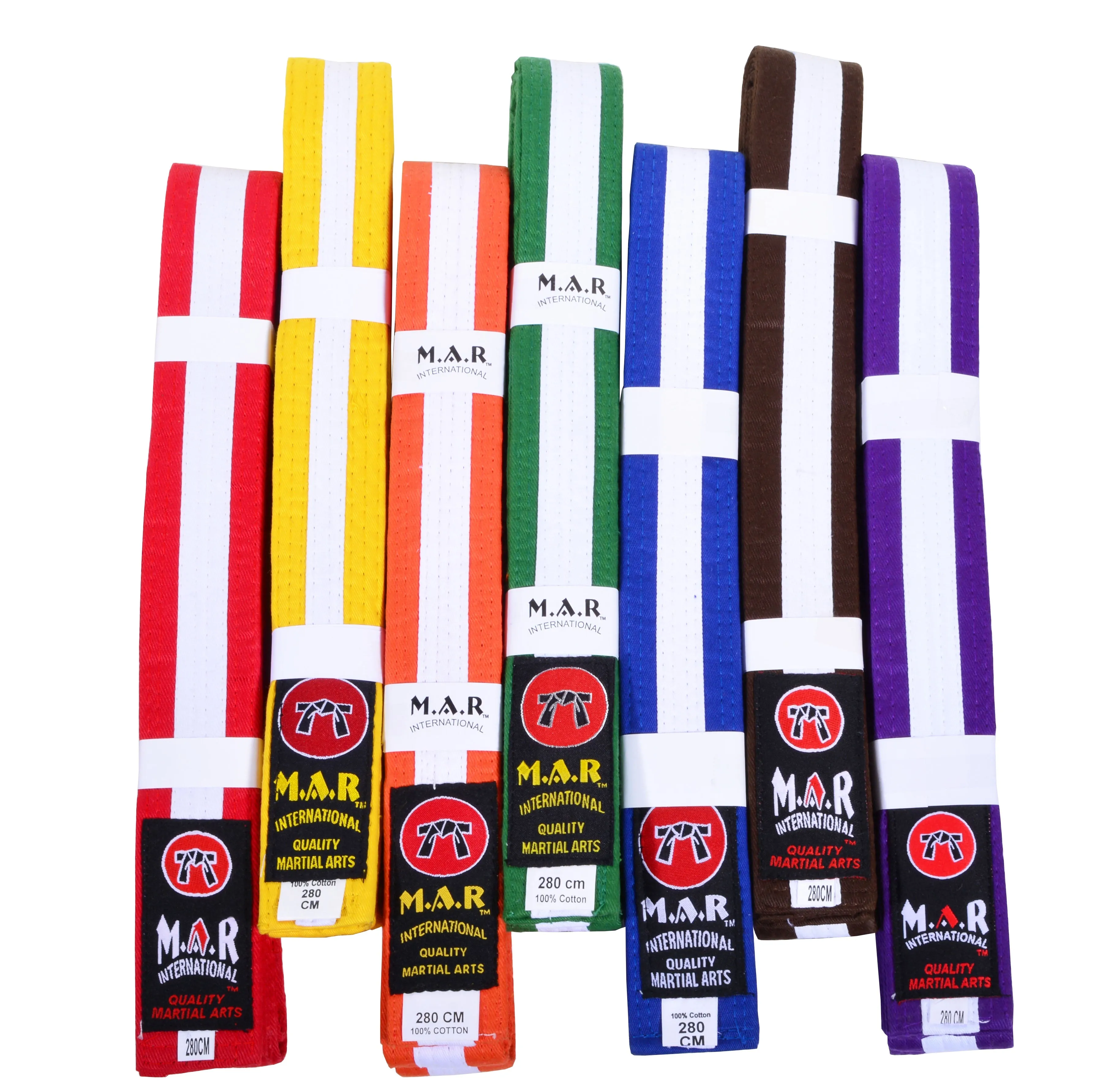 MAR-076 | Coloured Striped Grading Belts (A-J)