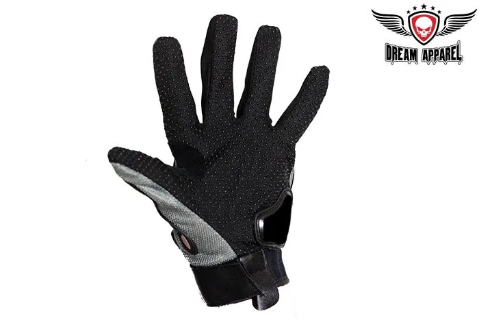 Men's Grey Mesh Racing Gloves