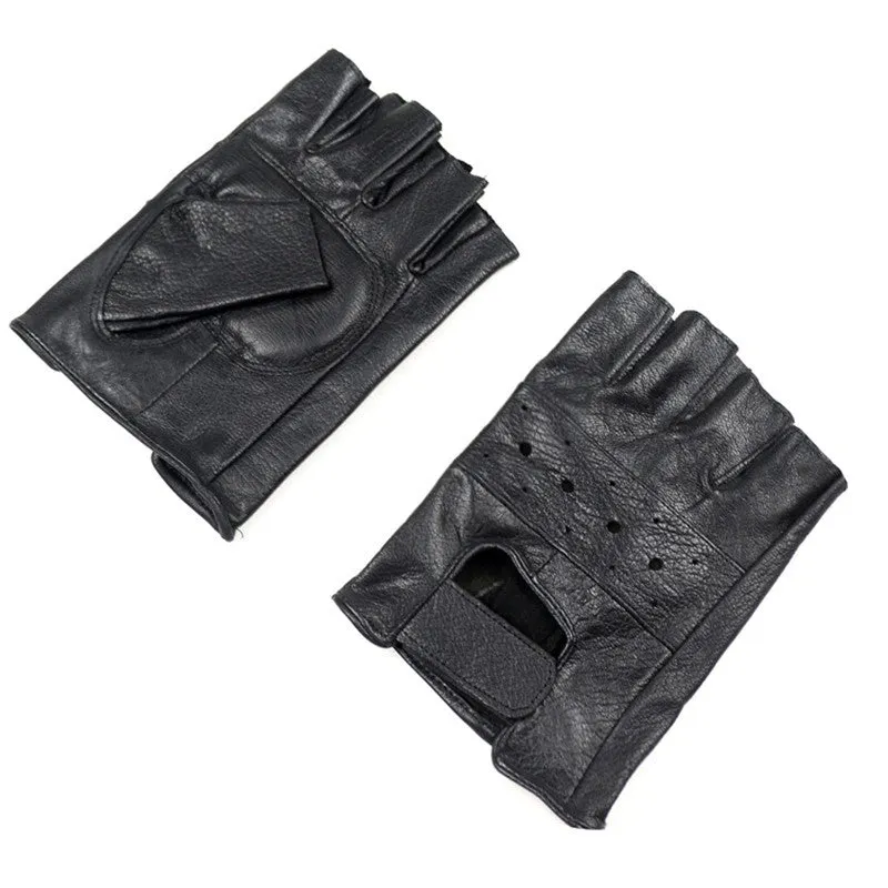 Men's Leather Fingerless Gloves For Fitness