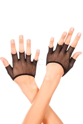 Music Legs Short Fishnet Fingerless Gloves ML434