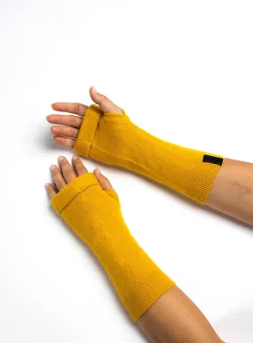 Mustard Yellow - Cashmere Fingerless Gloves