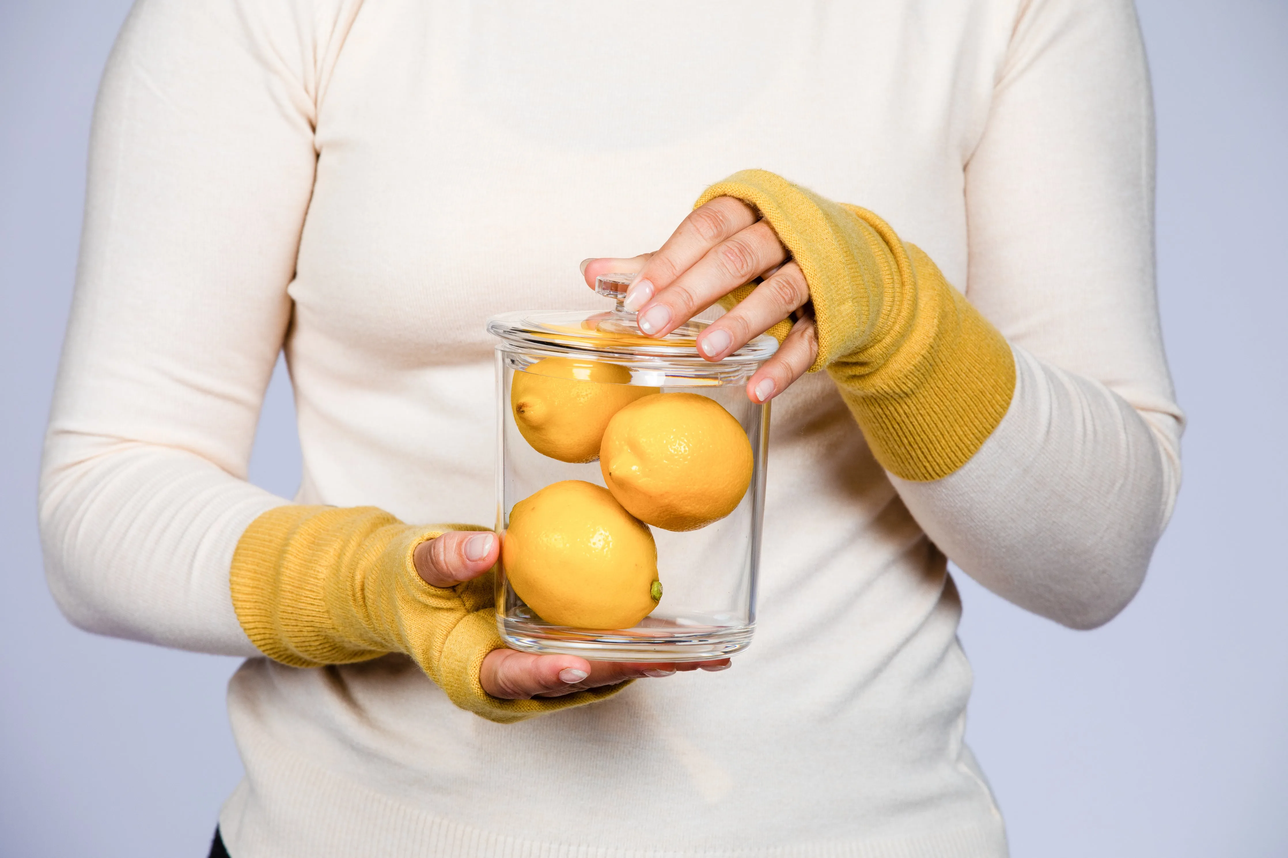 Mustard Yellow - Cashmere Fingerless Gloves