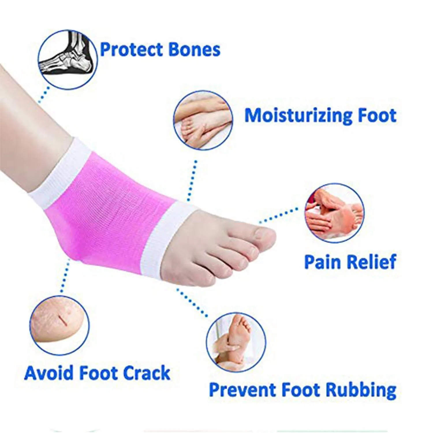 Open Toe Socks for Dry Hard Cracked Skin Moisturizing While You Sleep.