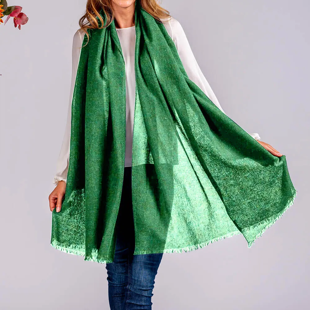 Parakeet Green Gossamer Cashmere Shawl