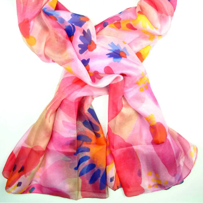 Pink Floral Silk Kimono/Sarong