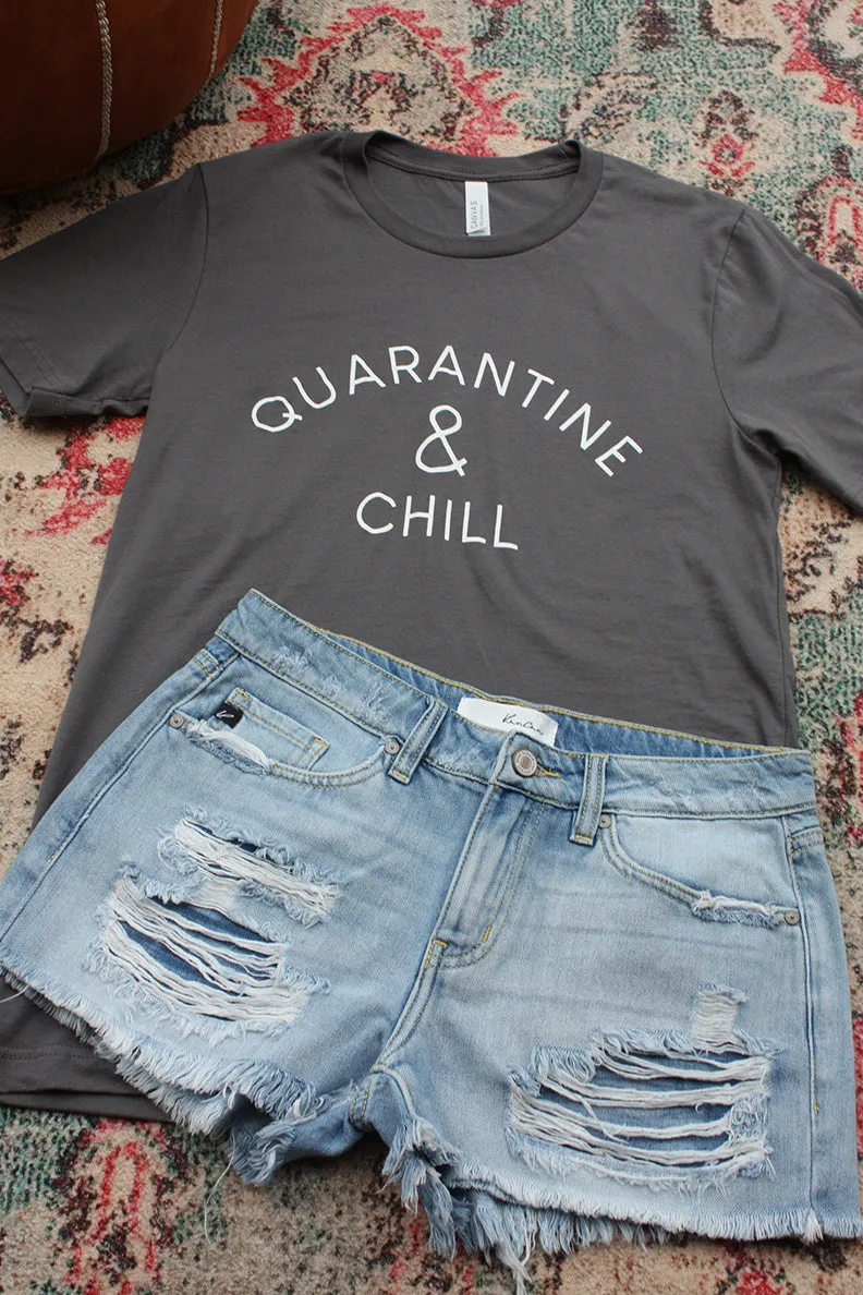 Quarantine and Chill Graphic Tee - Grey