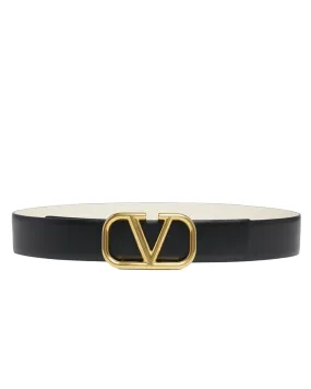 Reversible VLogo Signature 40mm Belt in Light Ivory and Black