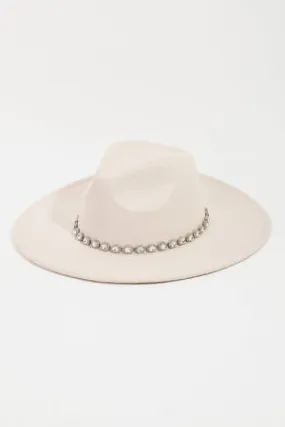 Rhinestone Strap Fedora Hat