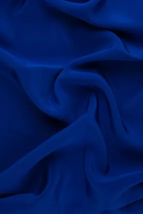 Royal Blue Silk Crepe de Chine Fabric